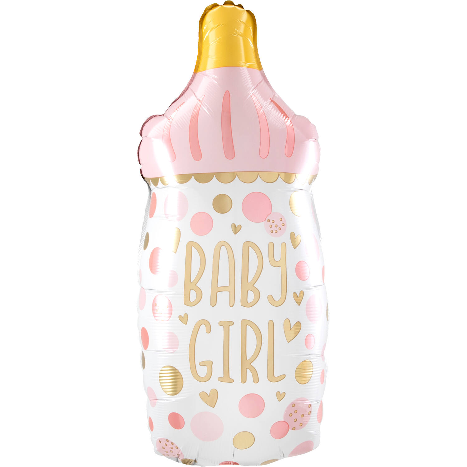 Foil Balloon - XL Shape - Baby Bottle "BABY GIRL" - Pink